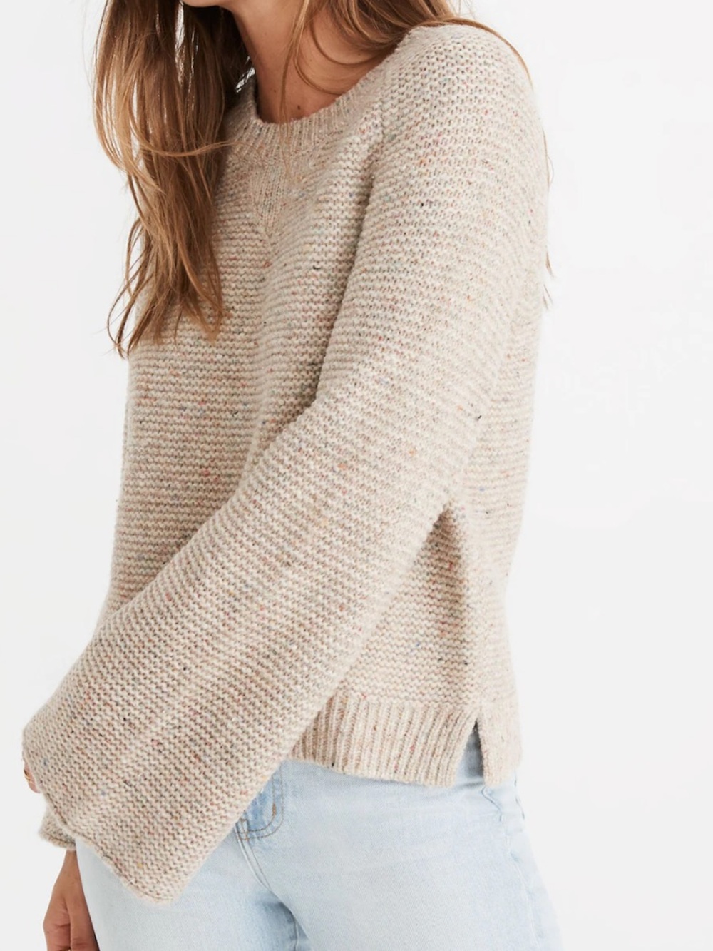 Madewell // Flecked Wide-Sleeve Pullover Sweater